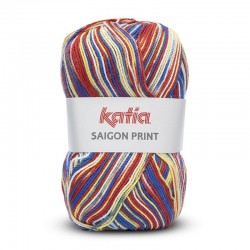 Katia Saigon Print Rojo-Amarillo-Blanco-Azul 80